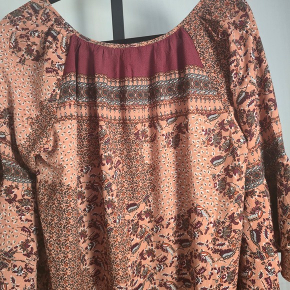 Umgee USA Floral‎ Print Dress Tiered Bell Sleeve Boho Bohemian Small S - Picture 13 of 16